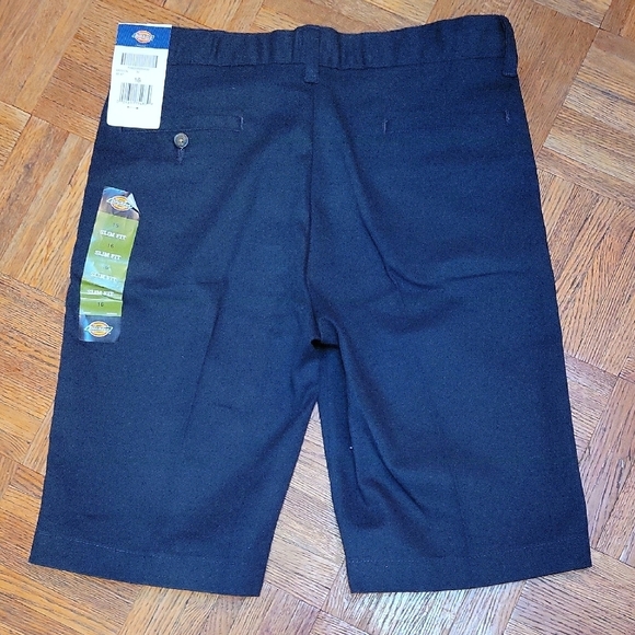 Dickies Flex Slim Fit Navy Flat Shorts with Adjustable Waistband Size 16 - Picture 6 of 6